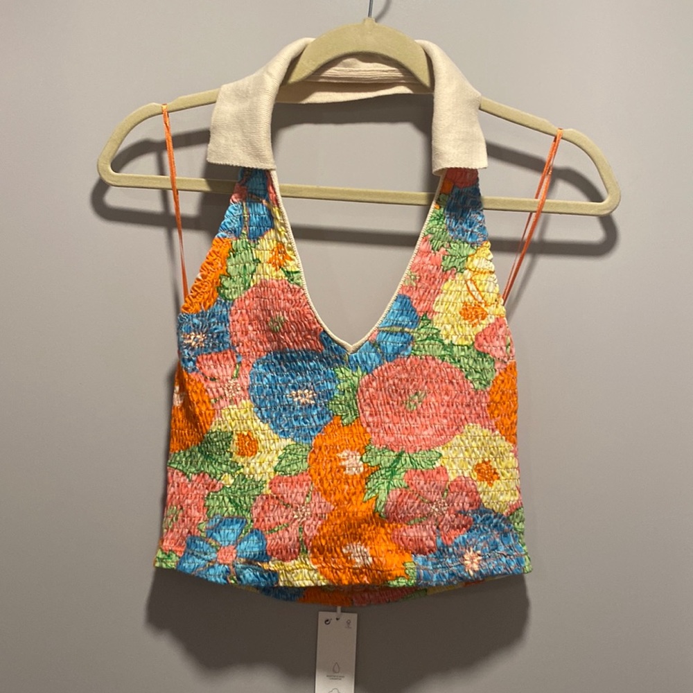 NWT Zara Floral Halter Top
